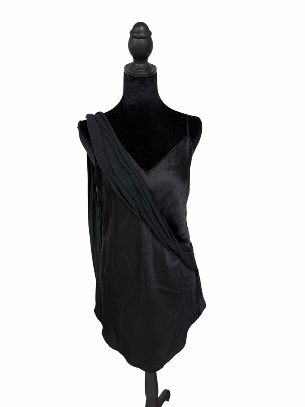 Express Black Asymmetric Draped Slip Top - Women